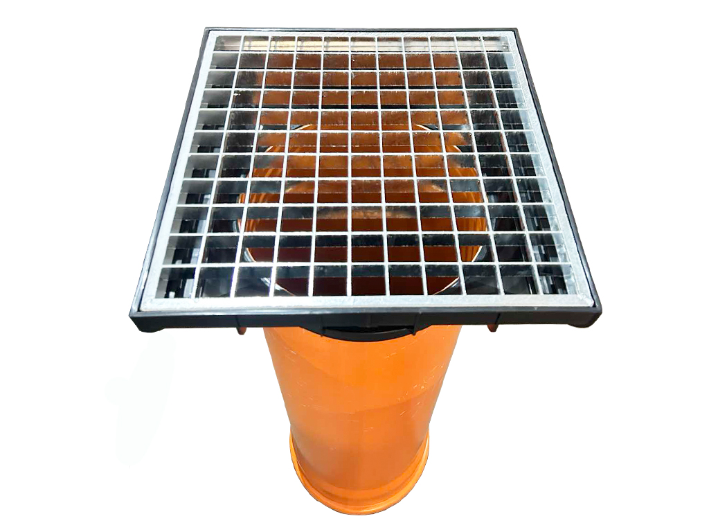 Set cadru cu grătar pluvial din oțel zincat în grilă (403X403XH150mm) pentru țeava PVC cu diametru 315mm, clasa de sarcini A15